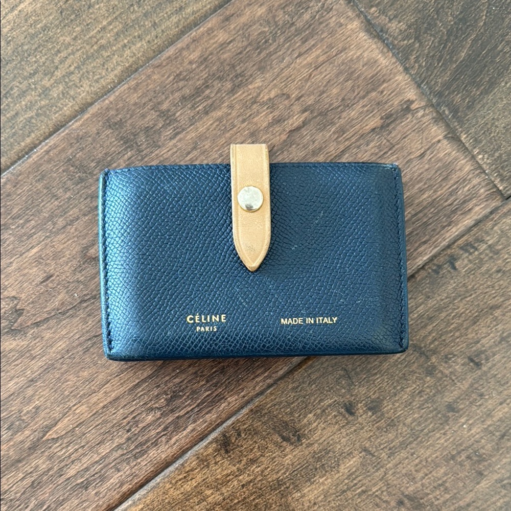 Celine accordeon card holder navy
